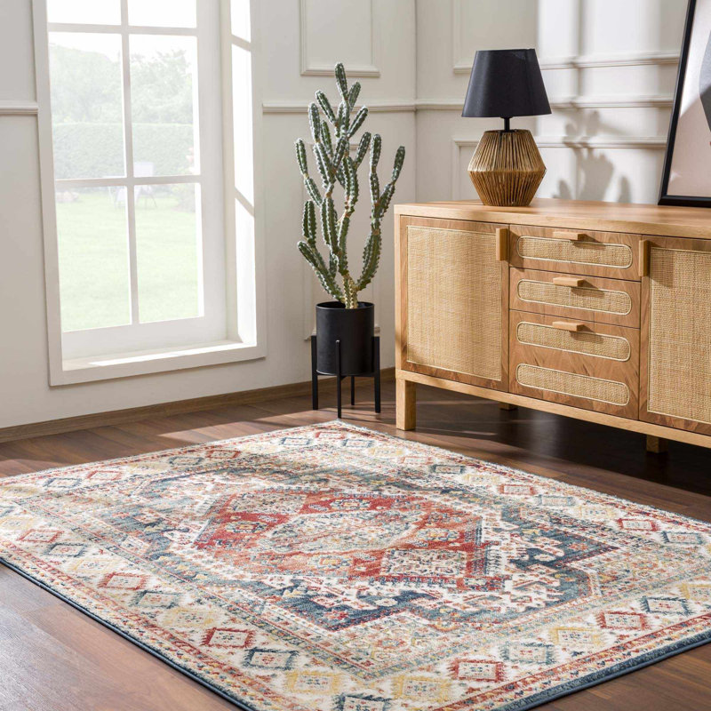 Tapis oriental en polypropylène tissé à la machine en beige, Rectangle 2 pi x 3 pi