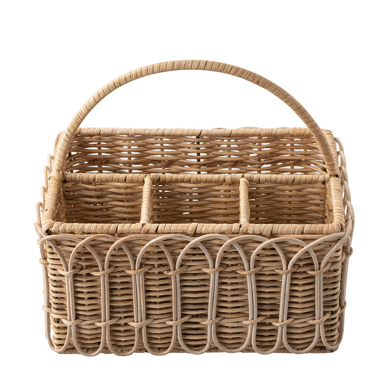 Provence Rattan Flatware Caddy - Light Brown
