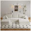 Repose-pieds 27,55 po en velours côtelé moelleux, repose-pieds modulaire avec mousse à mémoire de forme compressée, aucun assemblage requis, repose-pieds rembourré blanc antique pour le salon