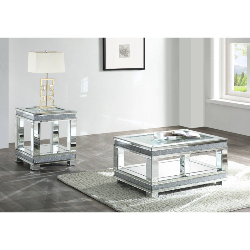 Table basse Choi avec rangement en miroir