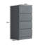 Warren 4 Drawer Tallboy Chest Of Drawers. 40cm Wide. High Gloss Front. Scratch Resistant. Modern No Handle Design.-1225733958