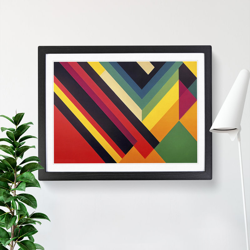 Retro - Single Picture Frame Print, 46cm H x 64cm W x 2cm D, Black Framed