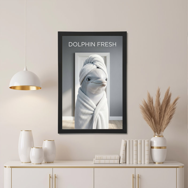 Portrait d'un dauphin frais sur toile tendue, ensemble de 1, H 30 po x l 20 po