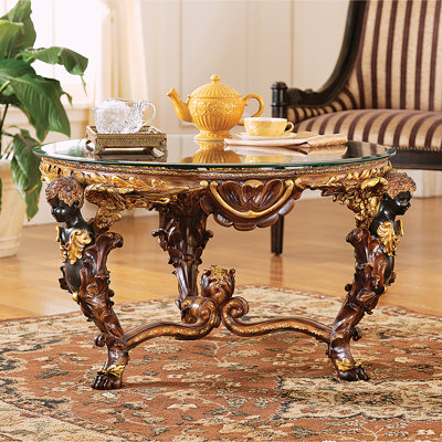 Louis XIV Glass-Topped Coffee Table