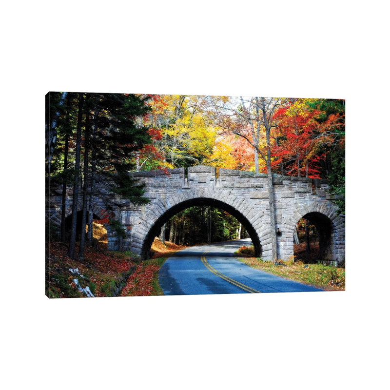 Stone Bridge Over A Carriage Road by George Oze - Wrapped Canvas Print, 101.6 cm H x 66.04 cm W x 3.175 cm D