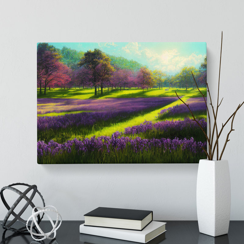 Tremendous Bluebell Field - Wrapped Canvas Print, 35cm H x 50cm W x 3cm D