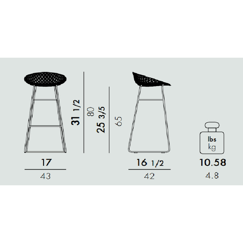Smatrik Outdoor Bar Stool, White