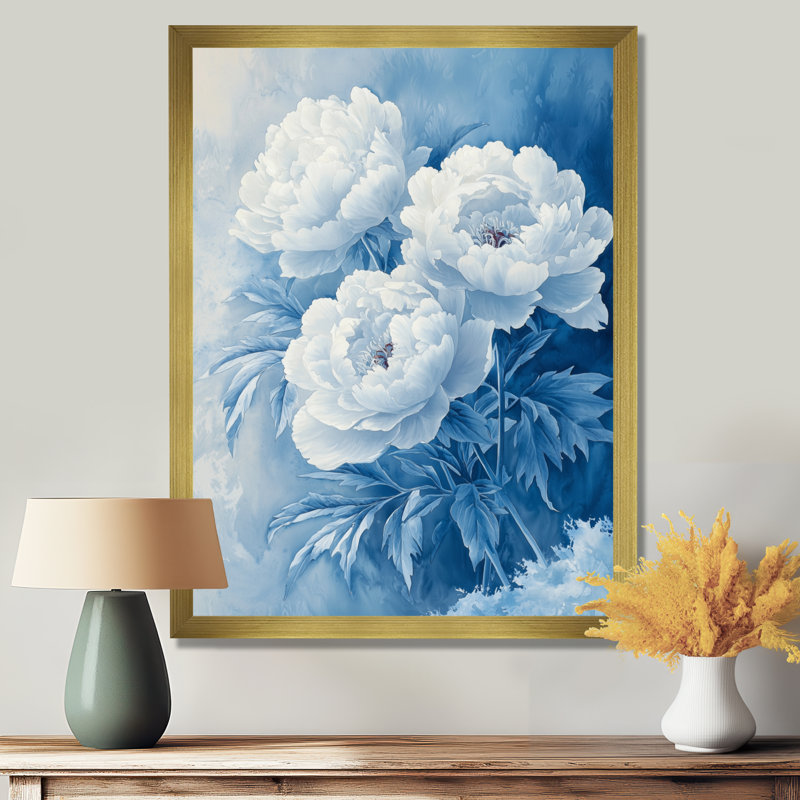 Kinkade - salon d'art mural floral, H 32 po x l 16 po, Reproduction encadrée d'une seule photo, Doré