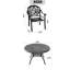 Mobilier de patio noir avec cadre en fonte d'aluminium -, coussins inclus, 4 places assises, noir, rouille