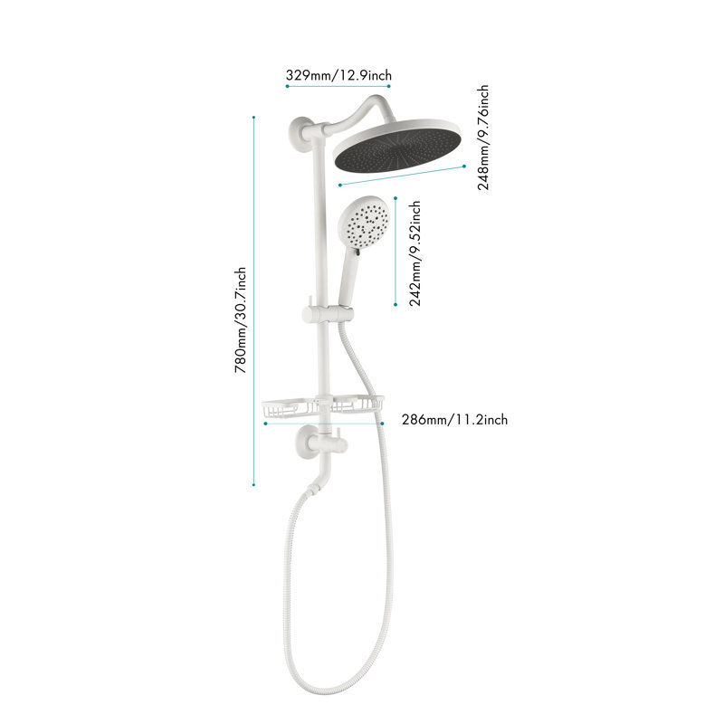 Handheld Shower Head 1.5 GPM GPM, White