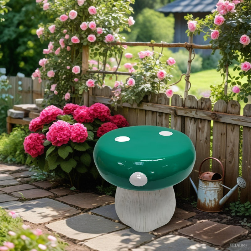 Statue tabouret Mushroom, Vert
