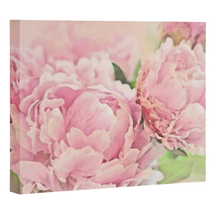 Pink Peonies Graphic Art on Canvas
