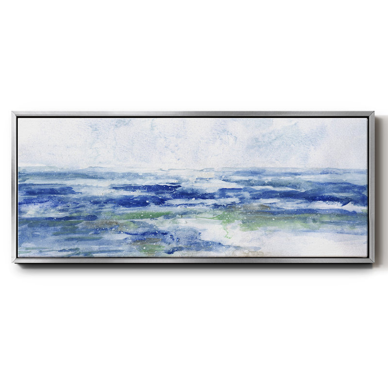 Soft Ocean Waters I- Framed Canvas