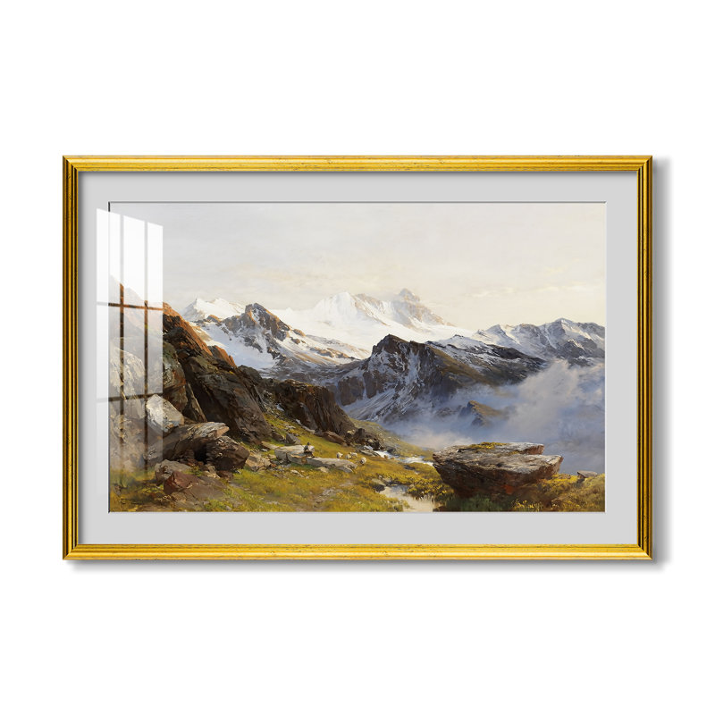 Le Großglockner vu du refuge Prager, 1890 - Edward Theodore Compton - Estampe encadrée sur mesure