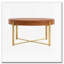 Table basse ronde, plateau en bois de sapin avec pieds en croix dorés-2040632643-2040632669