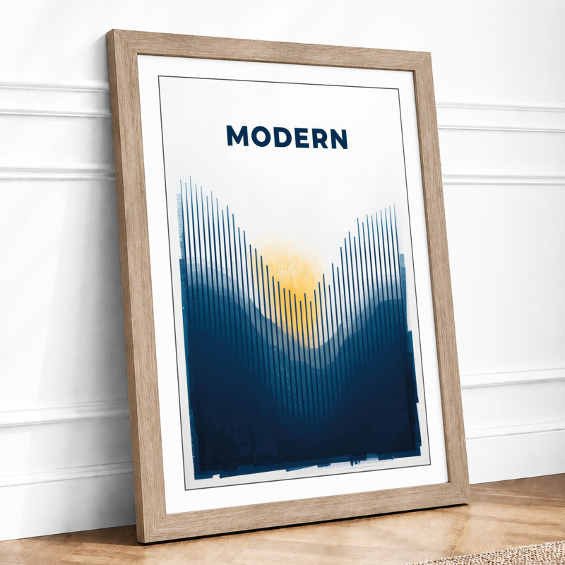 Modern Perspective Geometric - Print, A2 - 59.4 x 42.0 cm, Oak