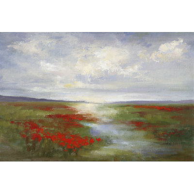 Poppy Field 1 Piece Wrapped Canvas Painting