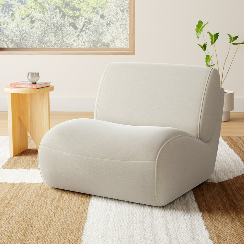 Nita 33'' Swivel Upholstered Accent Chair, Milo Linen Chenille
