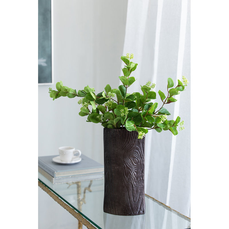 Vase de table en aluminium 6,1 po Twitty, Wengé, H 6,1 po x l 2 po x P 2,8 po