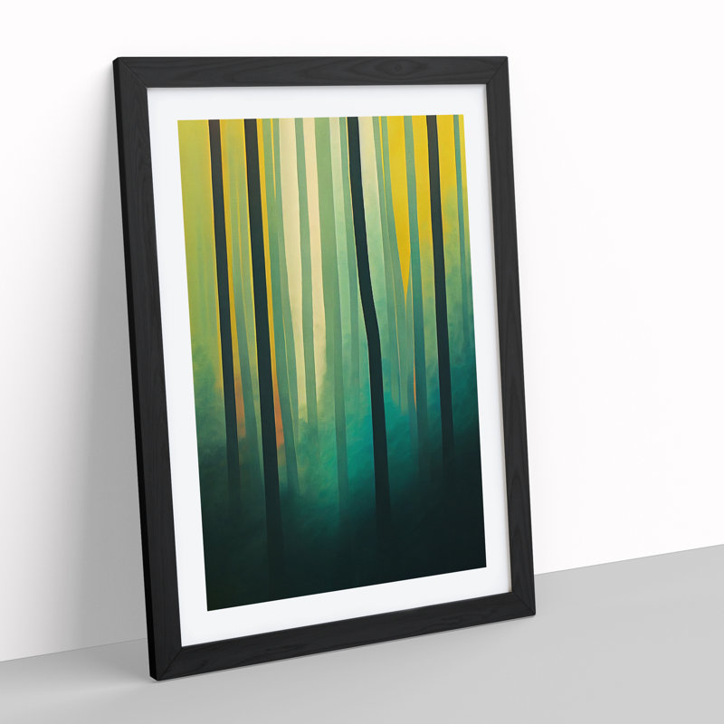 An Unusual Forest Abstract - Wall Art, Black Framed, 64cm H x 46cm W