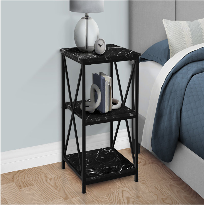 Table d'appoint, table d'appoint, table de bout, table de chevet, lampe, salon, chambre à coucher, Noir