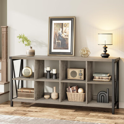 8 Cube Storage Organizer Bookcases, 3 Tier Metal Horizontal Bookcase