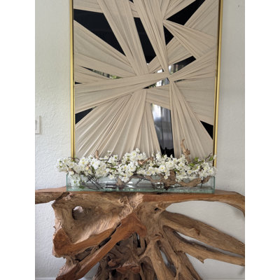 Cherry Blossoms In Glass Planter
