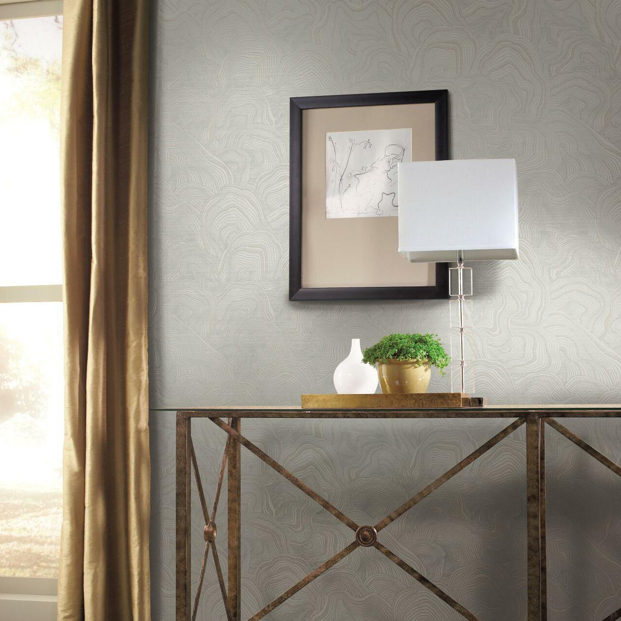 Nessa Abstract Wallpaper, Taupe