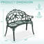 Elegant Aeruginous Cast Aluminum Patio Bench-1062887235