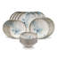 Service de table 100% porcelaine bleu azur et marbre Azure (service de 24 pièces pour 6 personnes)