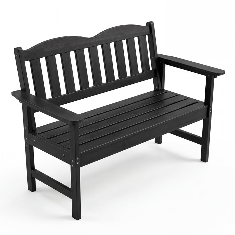 Banc en bois pour 2 personnes avec dossier, capacité de 800 lb, idéal pour la cour et le patio, Naturel