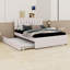Lit plateforme tapissier avec lit gigogne-147892200