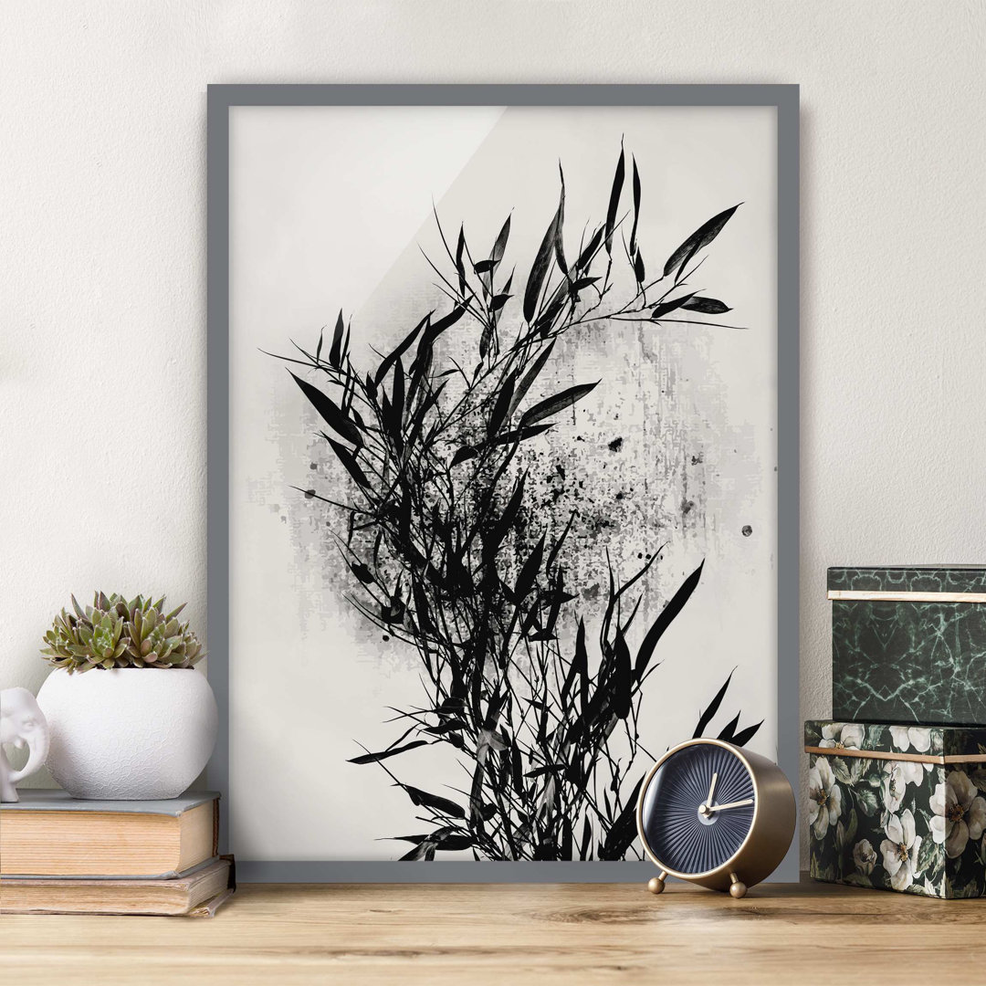 Gerahmtes Poster Flora - Black Bamboo