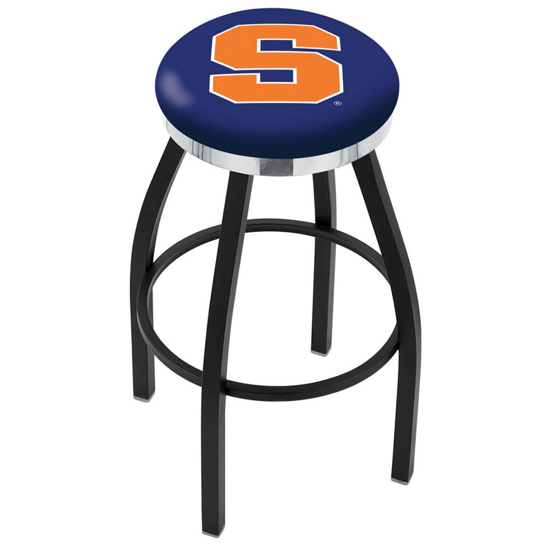 Tabouret de bar pivotant de 30 po NCAA, Chrome, Université de Syracuse
