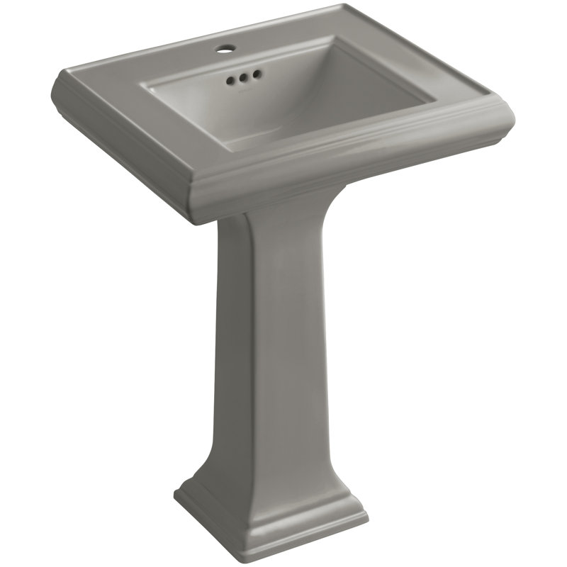 Lavabo de salle de bain piédestal rectangulaire 26,375 "avec trop-plein Memoirs, Cachemire, Monotrou