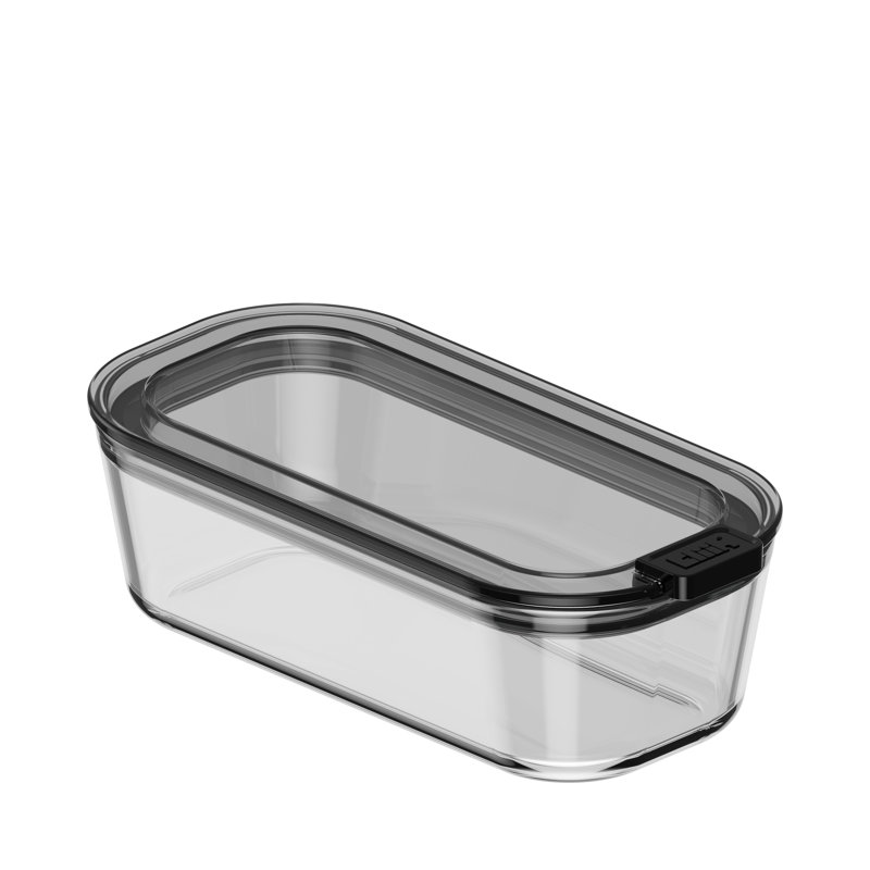 Stack Small Glass Food Storage Container, 610ML, Black