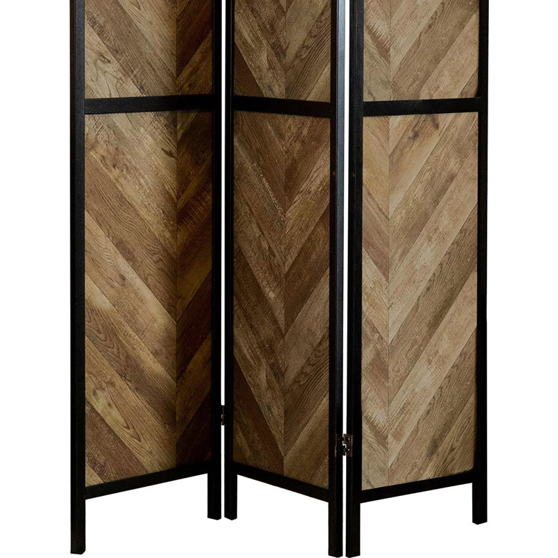 Paravent rustique à chevrons 3 pour plus d'intimité et de décoration, élégant, 70,1 po x 52 po x 0,75 po