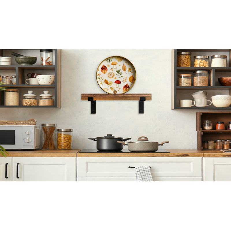 Rayne Plate Display Shelves, 30 x 3 x 2, Honey