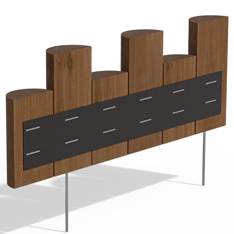 Panneau de clôture en bois à demi-bûche H 7 po x l 1,5 pi x 12 pi