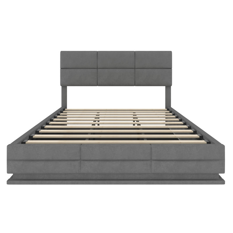 Upholstered Ottoman Storage Bed, Kingsize (5'), Dark Grey