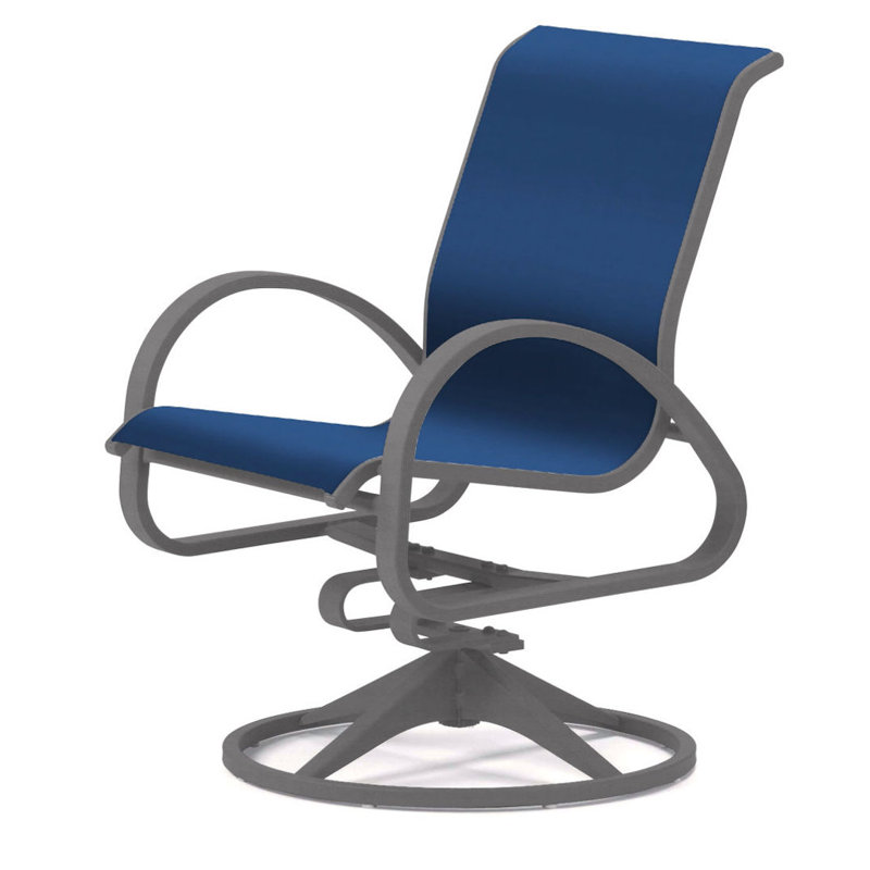 Aruba 1 Outdoor Dining Armchair, Textured Desert, Cobalt 35D Sunbrella®