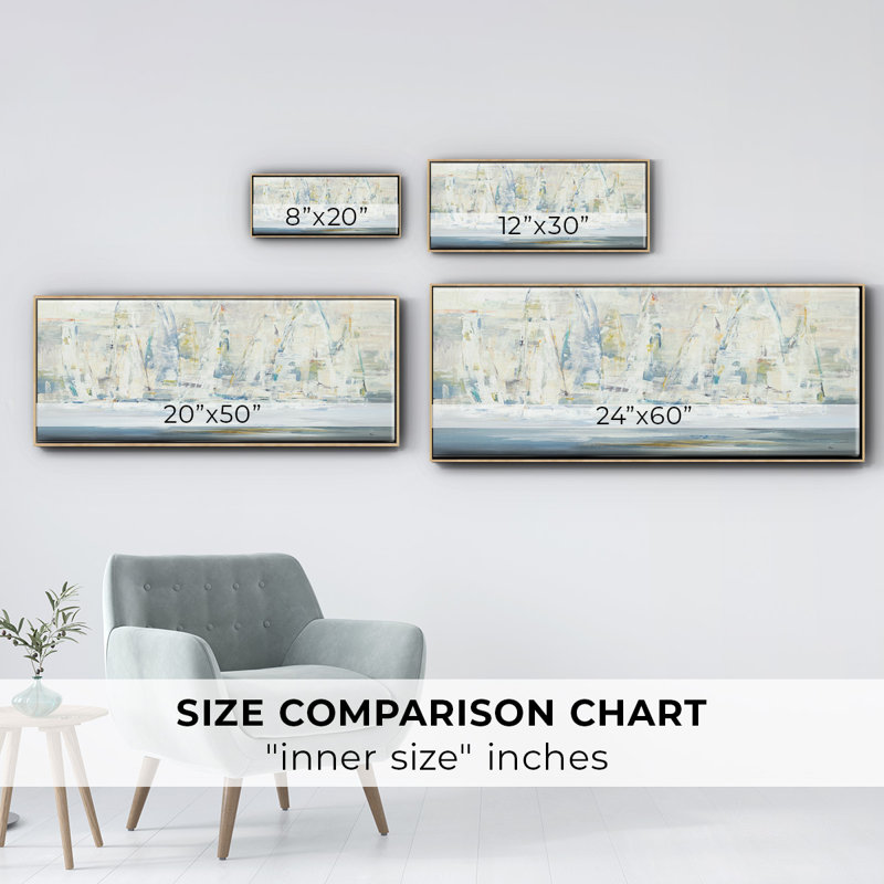 Regatta Time - Framed Canvas, 24" H x 60" W