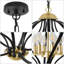 Lustre géométrique unique en fer forgé à 6 lumières Avers (18,9 po)-568719187