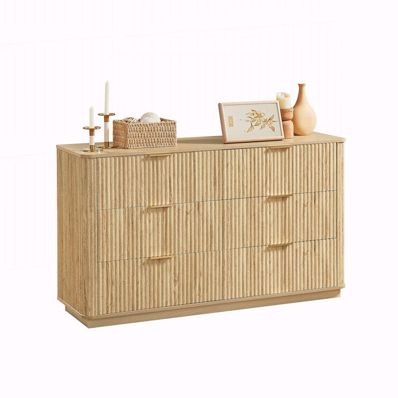 6 Drawers Dresser, Oak