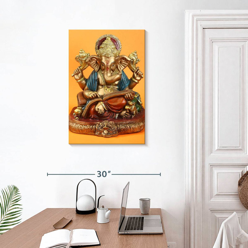 Adella Golden Ganapati Idol, 30" H x 20" W
