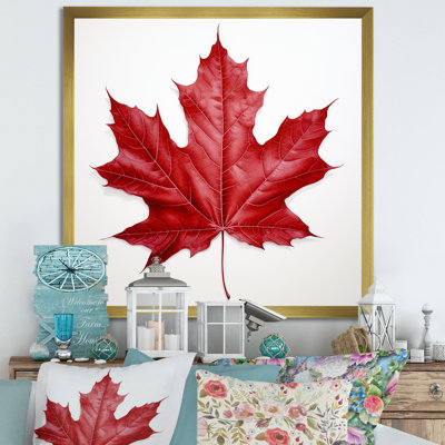 «Scarlet Maple Leaf Simplicity I», reproduction d'art sur toile encadrée