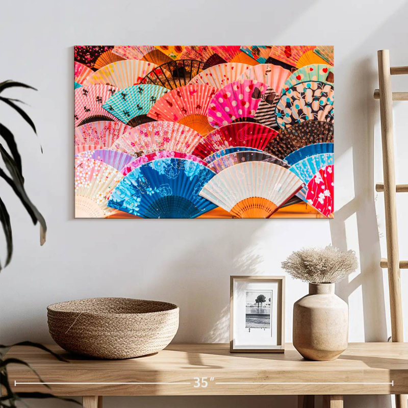 Kerner Pastel Silk Fans, 16" H x 24" W