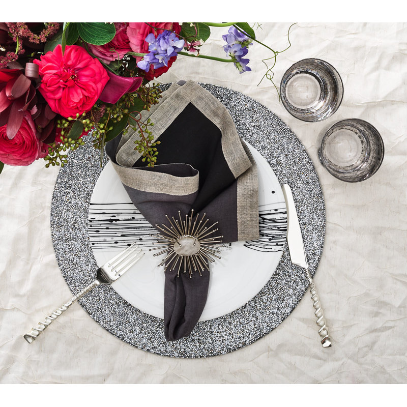 Dip Dye Linen Napkin, Gray