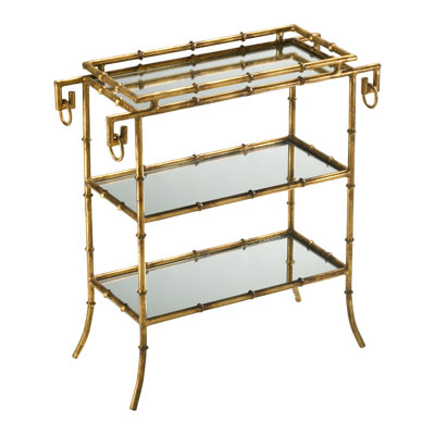 Bamboo Glass Top End Table