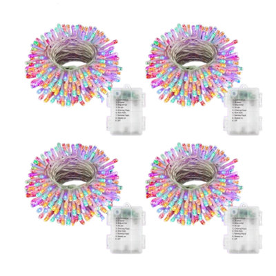 4 Pack Clear Wire Rgby 1 String Lights 16.5ft